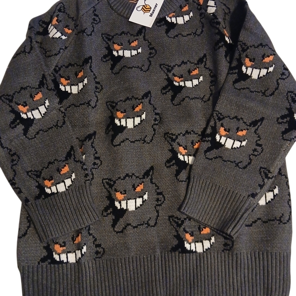 Men's Gray Sweater with Graphic Design - Picture 2 of 9